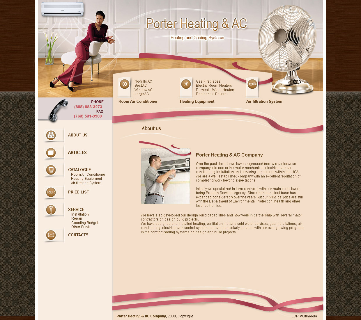 Website Design for Porter Heating and Air